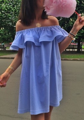 Платье Одуванчик голубое 