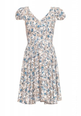 Платье с юбкой солнце и облегающим лифом  LUCY SANECHKA_138 цветочный принт 