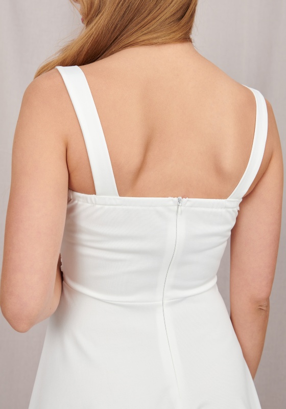 Изящное платье мини на бретелях (Белый/молочный) - Изящное платье мини на бретелях (Белый/молочный)