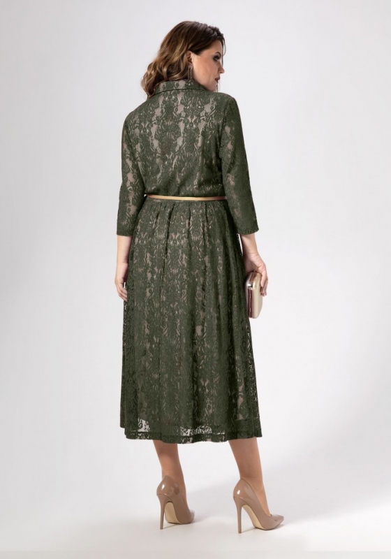Элегантное платье из гипюра (хаки) - Элегантное платье из гипюра (хаки)