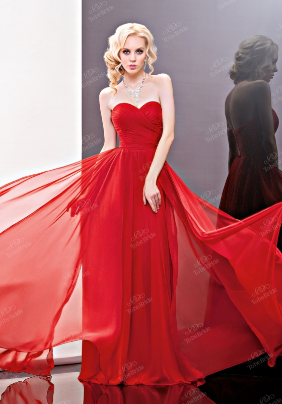 Красное вечернее платье в пол, BB186B - Красное вечернее платье в пол, BB186B