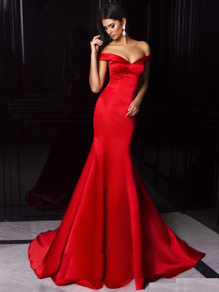 Платье в пол 16209 красное , возможен выбор ткани для индивидуального пошив...