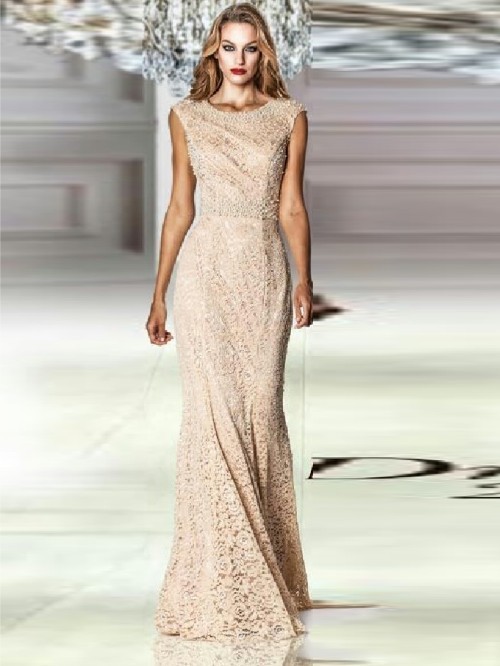 Прозрачное платье без рукавов с пайетками Paris Fashion 264 золотое