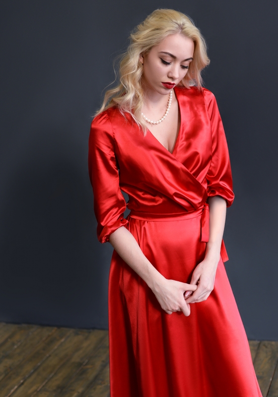 Обворожительное платье на запах, красное - Обворожительное платье на запах, красное