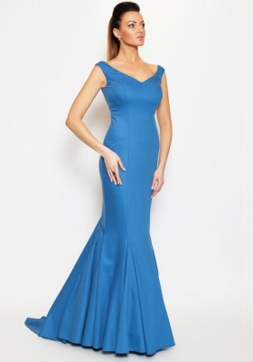  Длинное вечернее платье в пол  LUCY LADY_DI_101 голубое 